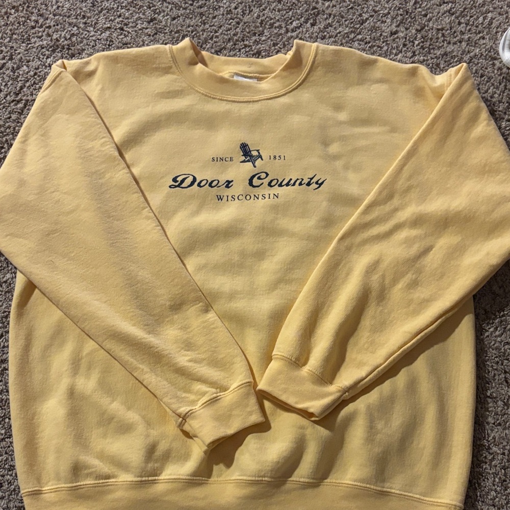 Door County Wisconsin Yellow Sweater